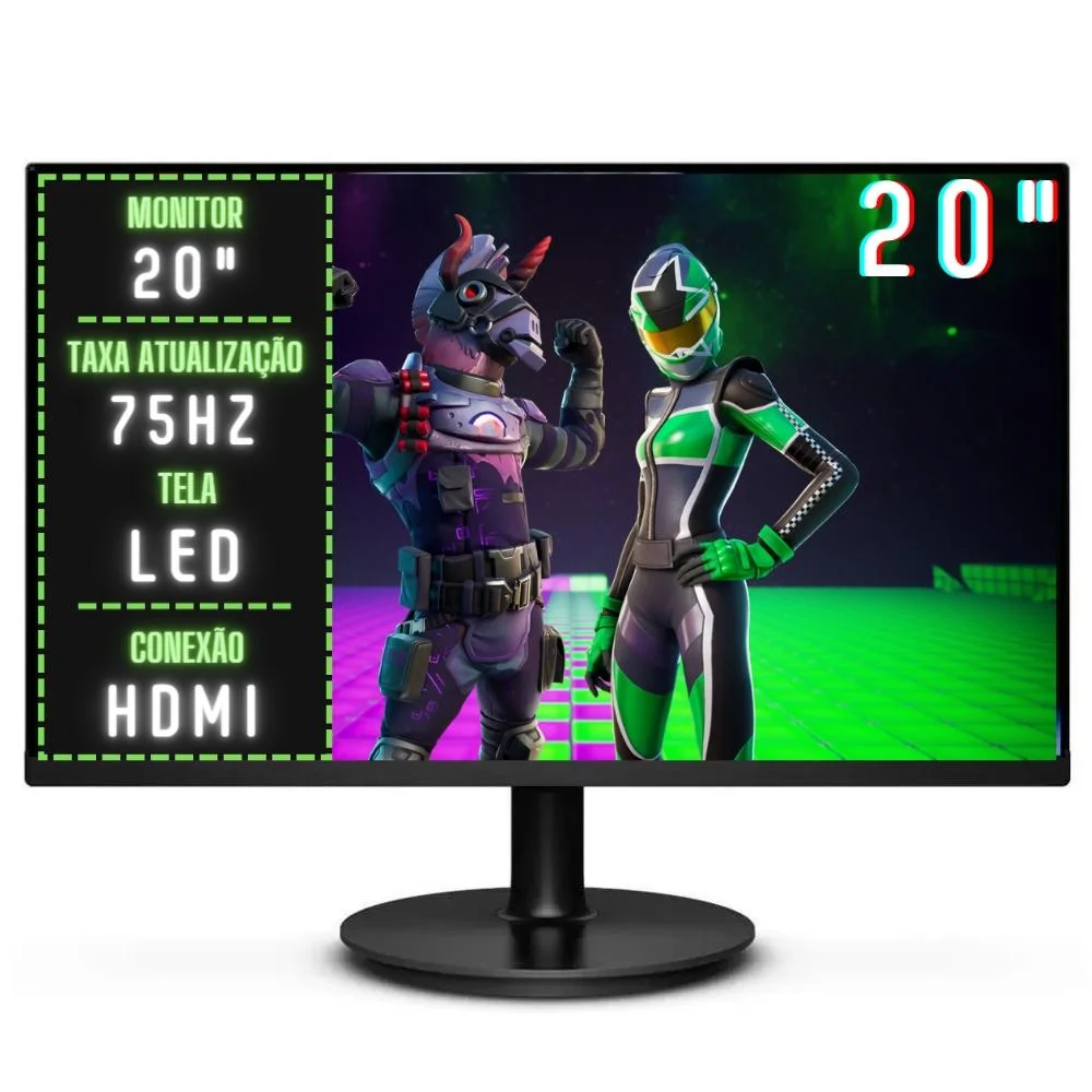 PC Gamer Completo RGB Intel Core i7, 16GB RAM, Placa de vídeo Geforce 4GB, SSD 512GB, Fonte 500W, Monitor LED 19.5" 75Hz, Windows 10 - Play 3GP-056 - view 3