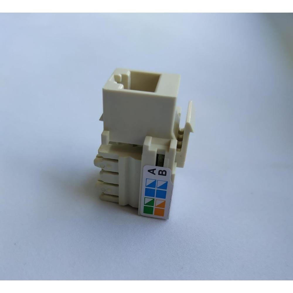 Kit Six om Conector Fêmea Rj45 Cat5e, Branco | KaBuM!