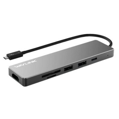 Hub Usb-c Wavlink, 7 Em 1 De Alumínio Com Alimentação 100w, HDMI, Sd E Micro Sd - Wl-uhp3407