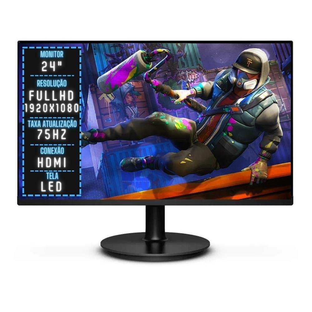 Pc Gamer Completo Join Intel Core I7 16GB RAM SSD 480GB, Geforce GTX 1650 4GB Fonte 500w + Monitor 24'' 75hz 3gj-076 - view 2