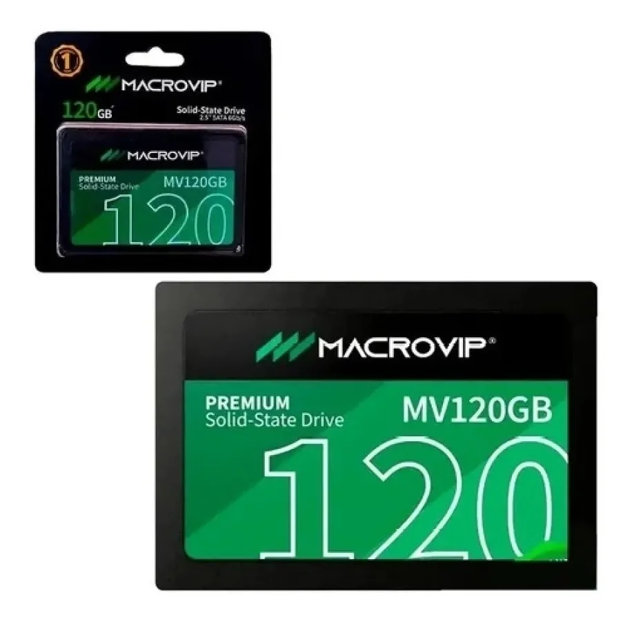 SSD Macrovip Mv120GB, Sata 3 6GB/s, 2.5 Polegadas, Leitura 520MB/s E Gravação 450MB/s