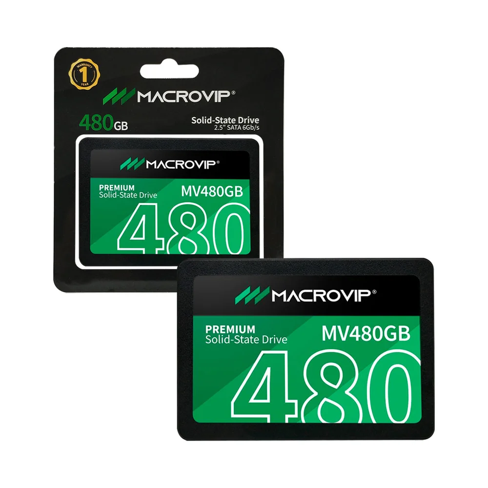 SSD Macrovip Mv480GB, Sata 3 (6GB/s), 2.5 Polegadas, Leitura 520MB/s E Gravação 450MB/s