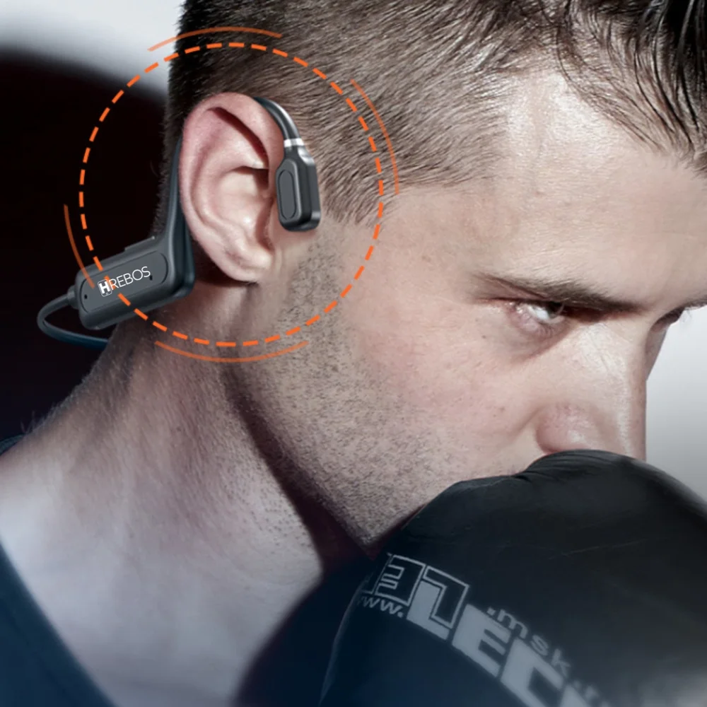 Imagem 5 de 5 do produto Fone De Ouvido Sem Fio Hrebos Bluetooth Neckband Wireless Stereo Por Indução Óssea