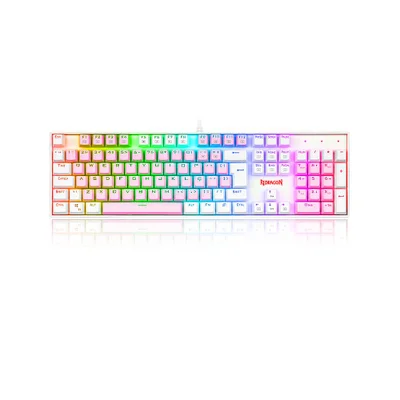 Teclado Redragon Mitra, Rosa Branco, RGB Switch Azul - Abnt2
