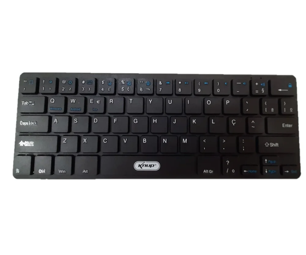 Teclado Mini Bluetooth Celular Desktop PC Notebook Tablet Smart Tv Kp-te109 Preto