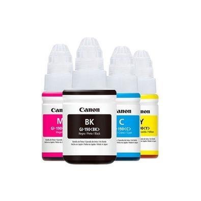 Kit Epson com 4 tintas, Refil, compatível com G190 G-190 G3110 G4100 G3100, Bk C Y M