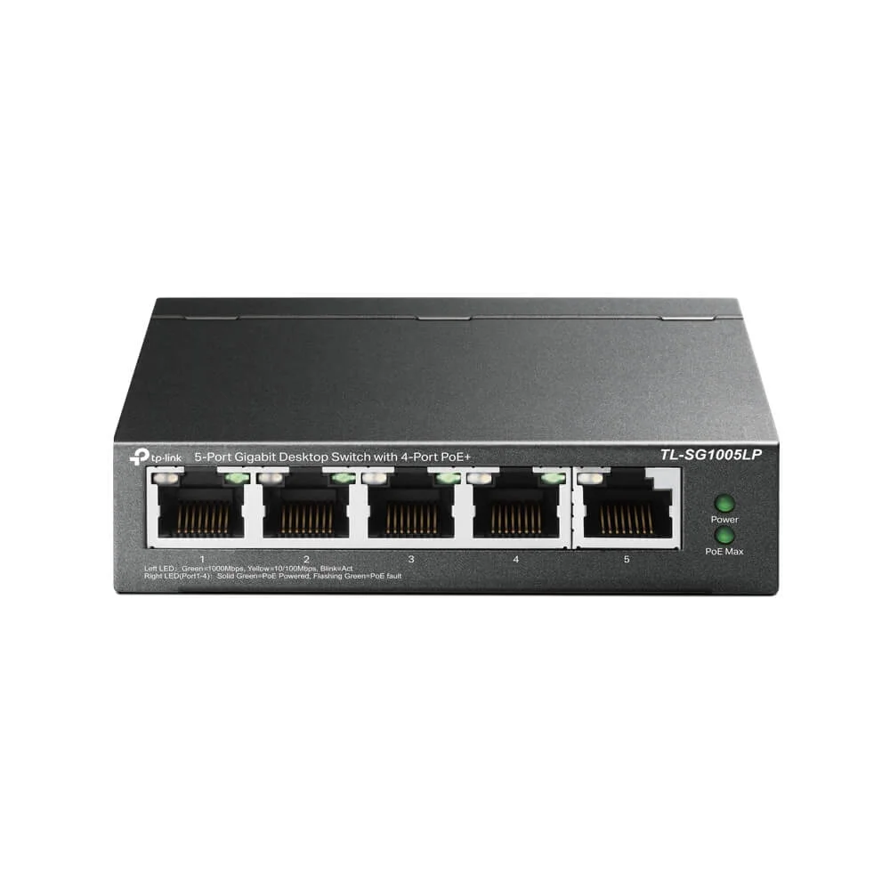 Imagem 2 de 5 do produto Switch Gigabit, Profissional 10/100/1000 C/ 5 Portas (sendo 4 Poe) - Tl-sg1005lp SMB