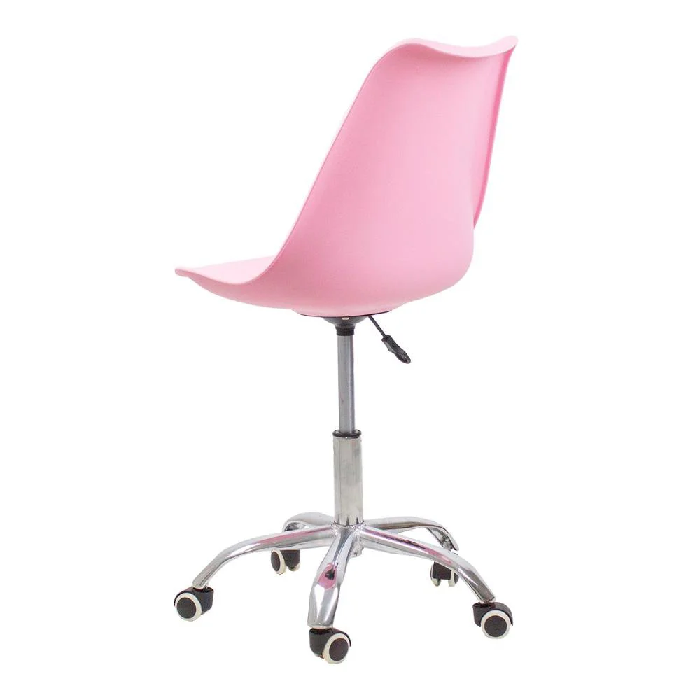 Imagem 4 de 5 do produto Kit Oficial Webshop 04 Cadeiras Office Base Cromada Giratória Saarinen, Rosa
