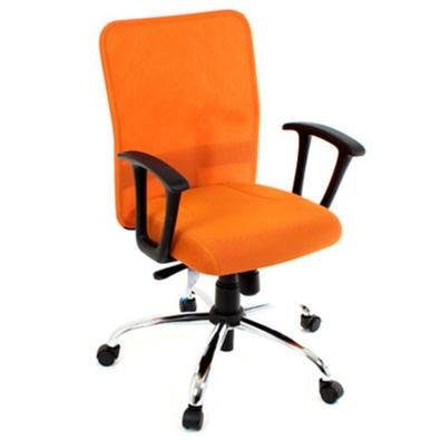 Cadeira Office Design Office Móveis Diretor Com Braços Linha Tela Mesh Laranja
