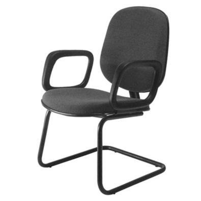 Cadeira Office Design Office Móveis Diretor Com Braços Base Fixa Em S Linha Uno Preto Preto