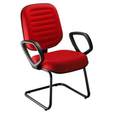 Cadeira Office Design Office Móveis Diretor Com Braços Linha Blenda Base Fixa Em S Vermelho