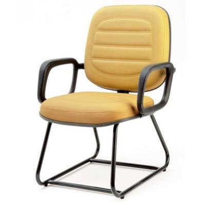 Cadeira Design Office Móveis Diretor C Braço Suporta Até 150 Kg Linha Plus Size Amarelo