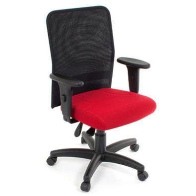 Cadeira Office Design Office Móveis Digitador Com Braços Linha Tela Mesh Vermelho