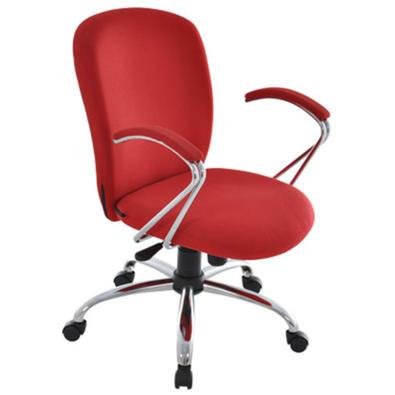 Poltrona Diretor Com Braços E Base Cromados Linha Lombar - Vermelho