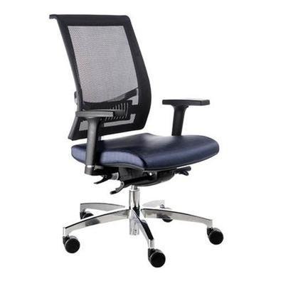 Poltrona Diretor Design Office Móveis, Linha Net Design, Com Encosto Tela Mesh, Azul