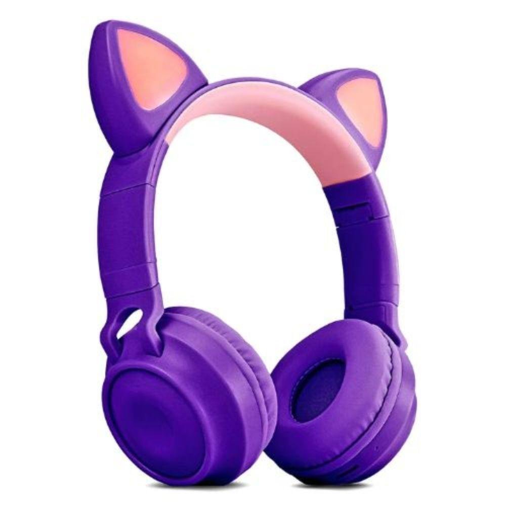 Fone De Ouvido Orelha De Gato Rosa Booglee KaBuM