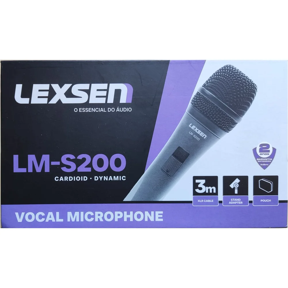 Imagem 2 de 5 do produto Microfone Com Fio Lexsen LM-S200 Dinâmico, Cabo De 3 Metros, Preto