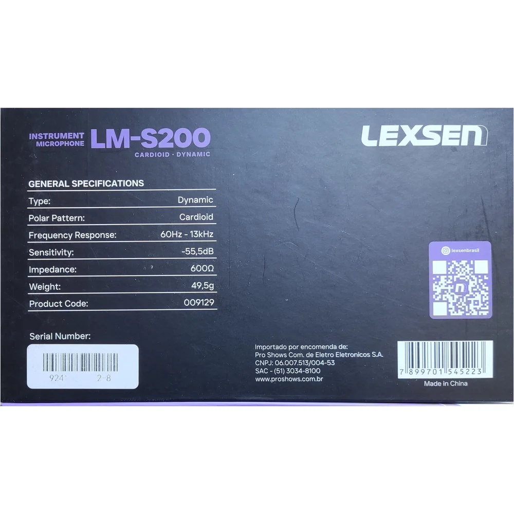 Imagem 5 de 5 do produto Microfone Com Fio Lexsen LM-S200 Dinâmico, Cabo De 3 Metros, Preto