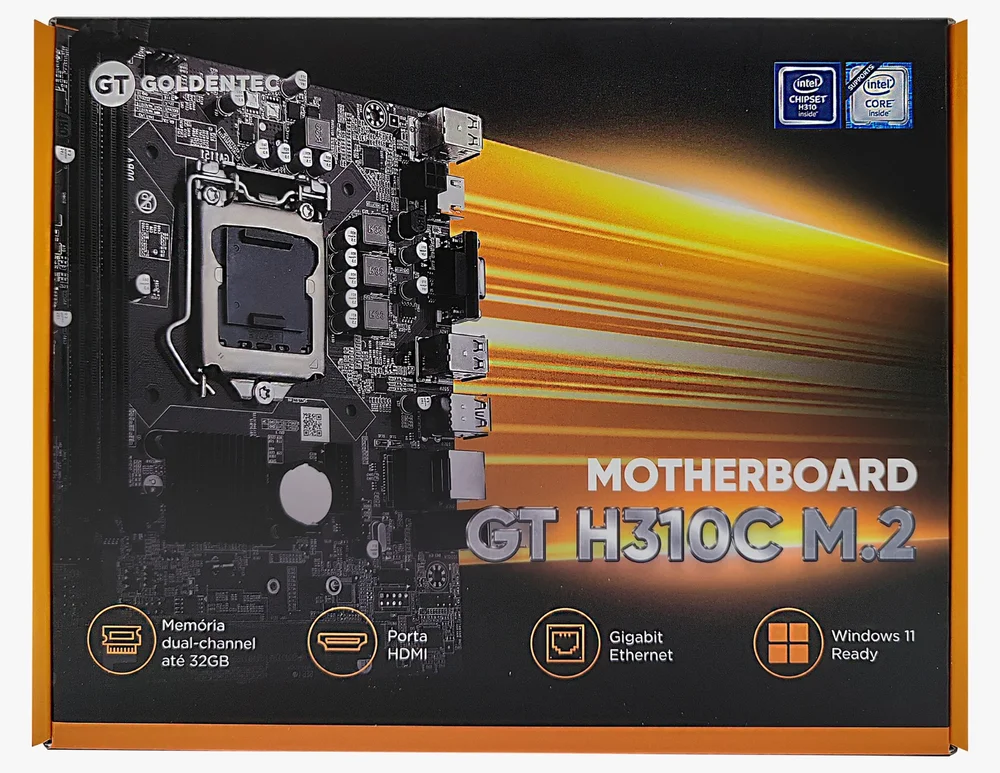 Placa-Mãe Goldentech, Intel, LGA 1151, H310C, DDR4, GT 5