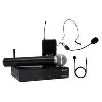 Microfone Sem Fio Dinâmico Lexsen XSL-503 UHF, Com Bastão, Bodypack, Lapela E Auricular, Preto