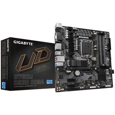 Placa Mãe Gigabyte B760m Ds3h, Intel LGA1700, Microatx, DDR4