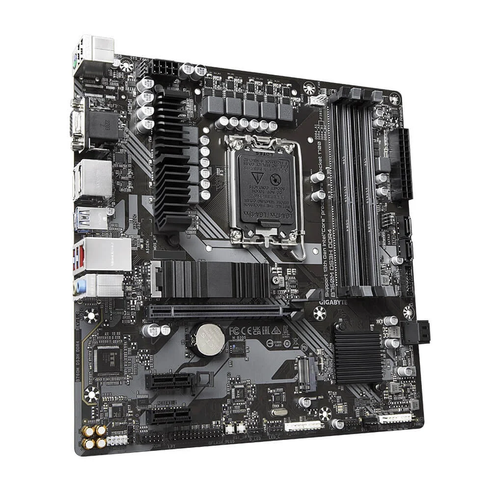 Placa Mãe Gigabyte B760m Ds3h, Intel LGA1700, Microatx, DDR4 Placa Mãe Gigabyte B760m Ds3h, Intel LGA1700, Microatx, DDR4