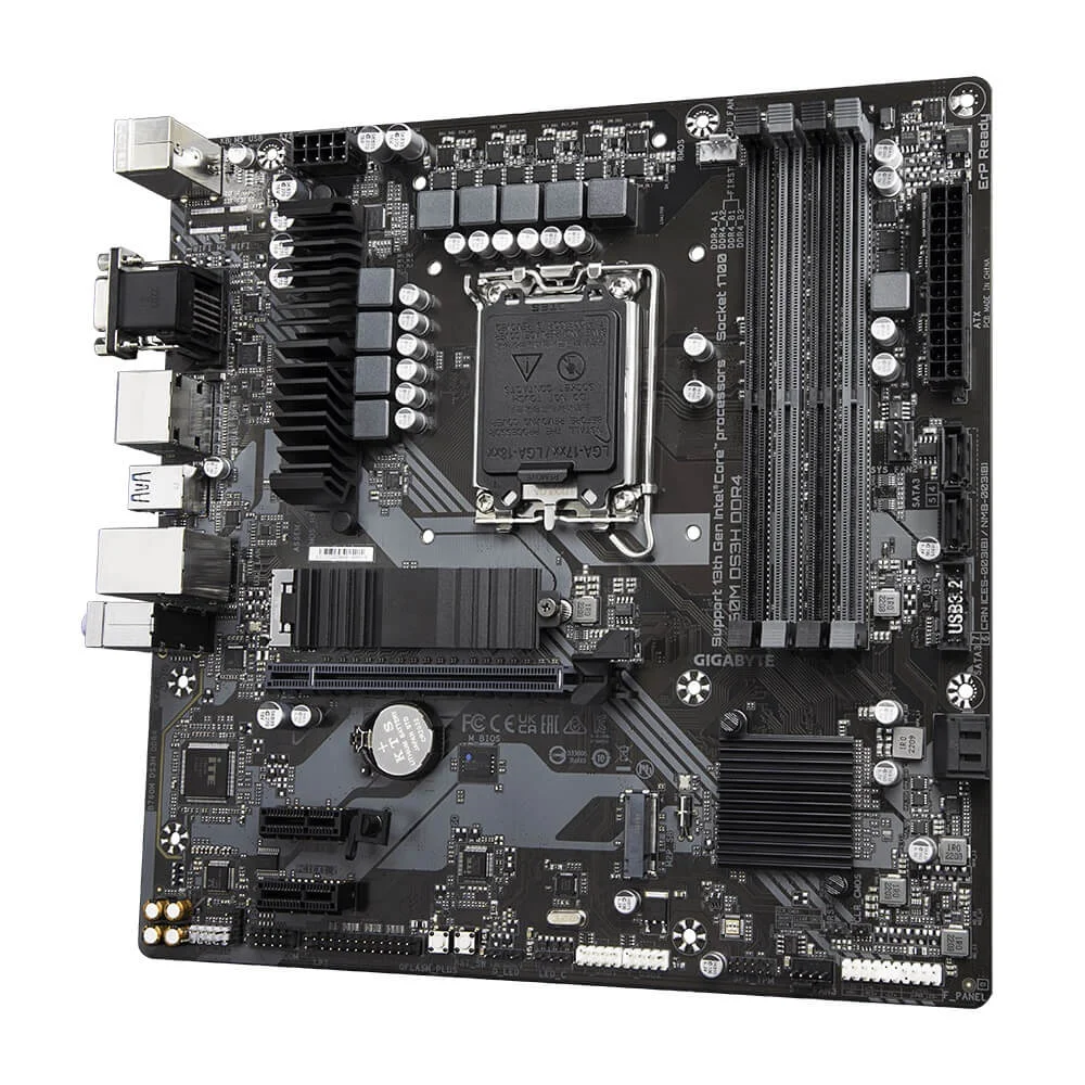 Placa Mãe Gigabyte B760m Ds3h, Intel LGA1700, Microatx, DDR4 Placa Mãe Gigabyte B760m Ds3h, Intel LGA1700, Microatx, DDR4