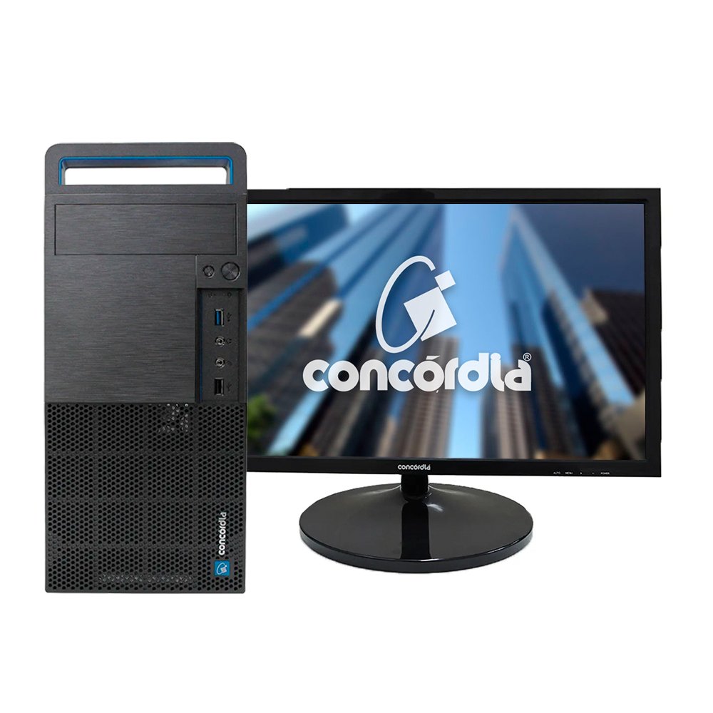 Computador Concórdia, Intel Core I5 10400f, 8GB RAM DDR4, SSD 240GB, Linux + Monitor 21.5"