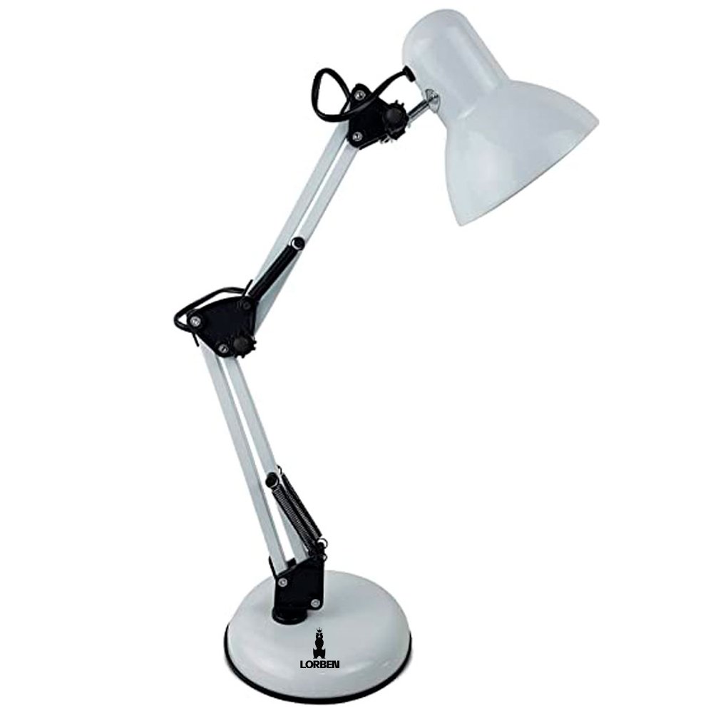 Luminária Pixar Lorben Abajur De Mesa Articulada Com Garra E Base Branco