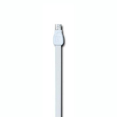 Cabo Flat Micro USB Para USB Celular 1 Metro Branco