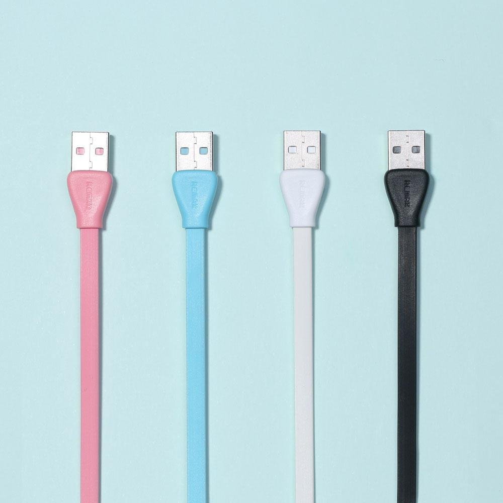 Imagem 3 de 3 do produto Cabo Flat Micro USB Para USB Celular 1 Metro Pink