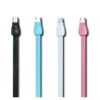 Cabo Flat Micro USB Para USB Celular 1 Metro Preto