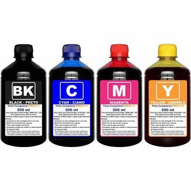 Kit com 4 Tintas Para Impressoras L3250 L3150 L3210 L3110 L5190 L1250 L5190 - Refil 544