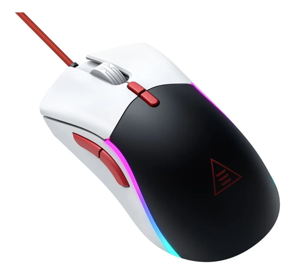 Mouse Gamer Eksa Em200 12000 DPI USB, RGB White / Black Mouse Gamer Eksa Em200 12000 DPI USB, RGB White / Black