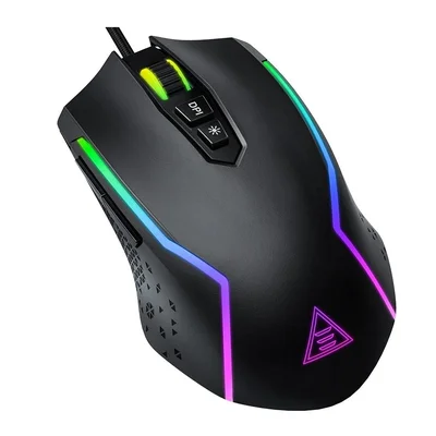 Mouse Gamer Eksa Em100 RGB 8000, DPI, 7 Botões - Preto