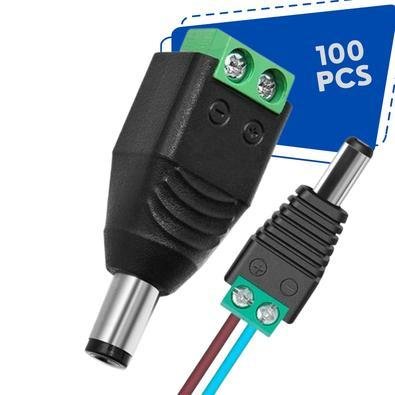 100 Conector P4 Macho, Imbracom, Borne Cftv, Alimentação Câmera, Fita Led