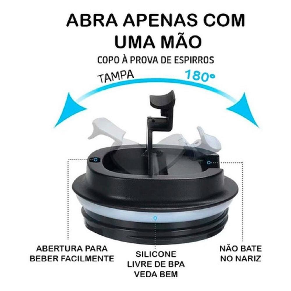 Copo Térmico, Coffee Mugs, Mantém Quente Frio, Inoxidável, A Vácuo, Cor Preto