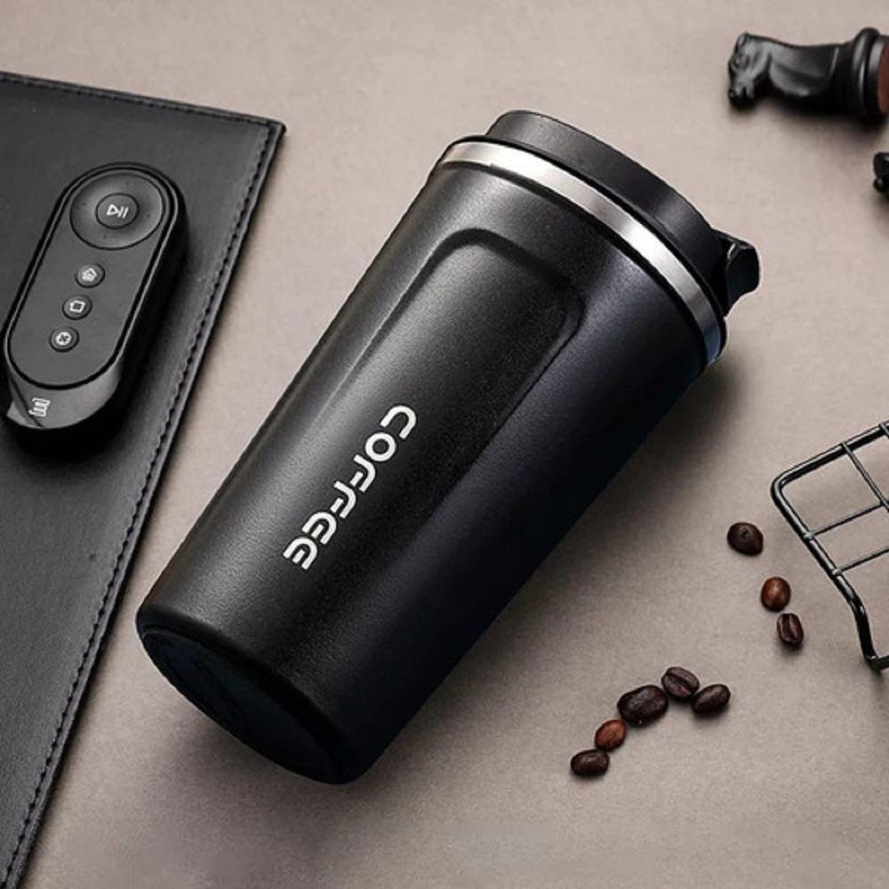 Copo Térmico, Coffee Mugs, Mantém Quente Frio, Inoxidável, A Vácuo, Cor Preto