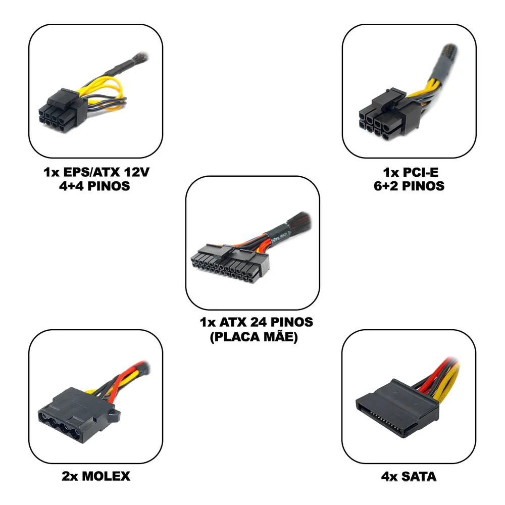 Imagem 3 de 5 do produto Fonte Brx, Atx 550w, Automatica Pfc - B-sa550w