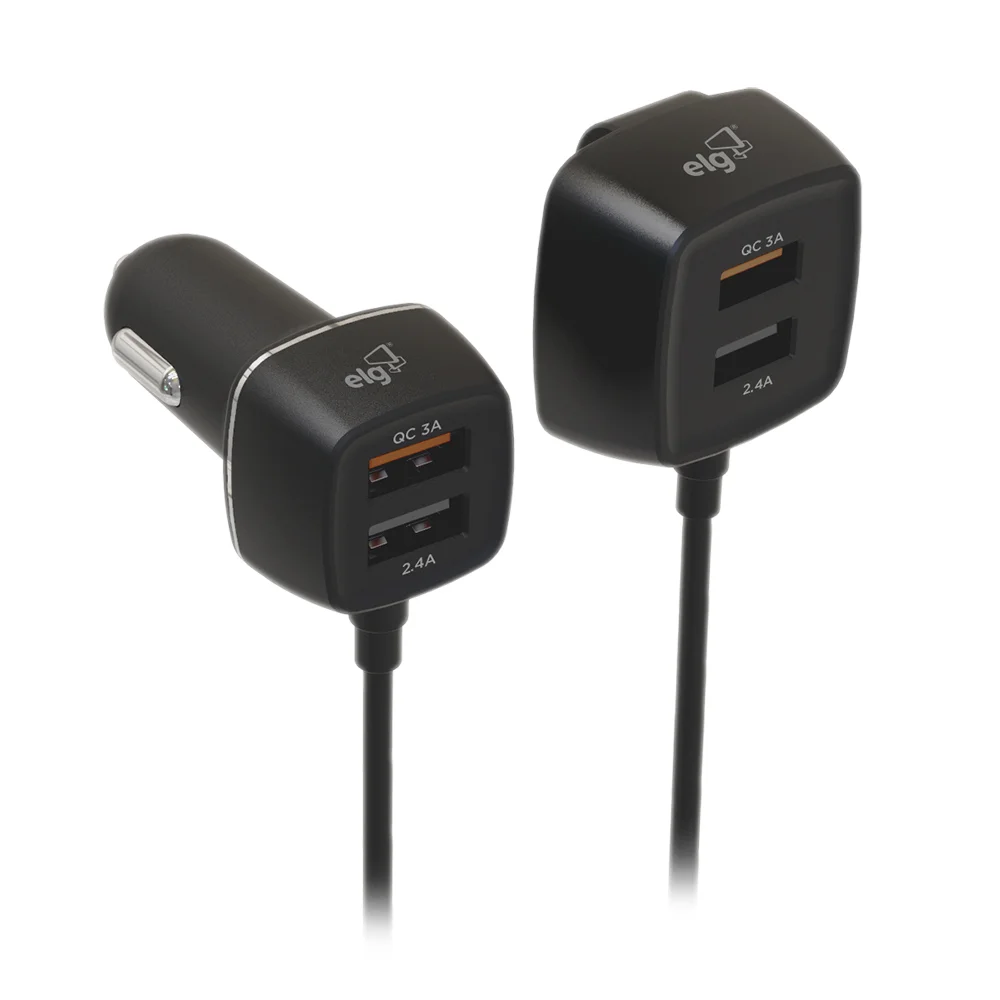 Imagem 2 de 5 do produto Carregador Veicular Elg Cc4sqc USB Preto