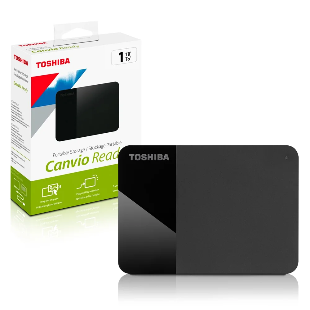 HD Externo Toshiba, Canvio Ready, 1TB, 2,5'' Usb 3.2, Preto - Hdtp310xk3aa