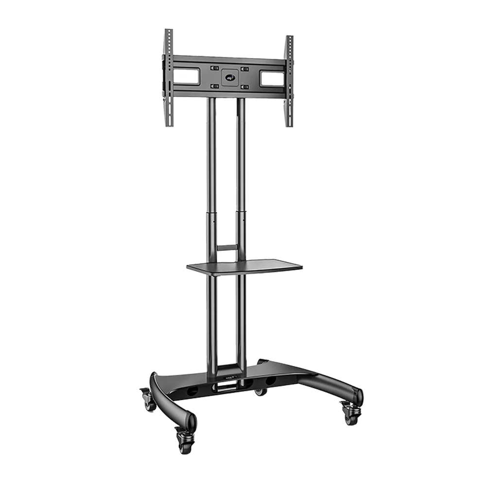 Imagem 1 de 5 do produto Suporte Pedestal Móvel Para Tv E Monitor A Partir De 32", Com Altura Ajustável E Rodas, Suporta Até 65kg, Preto, A06v6_pro, Elg