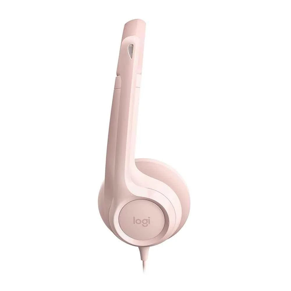 Imagem 2 de 5 do produto Headset Logitech H390, Com Fio, USB, Rosa - 981-001280