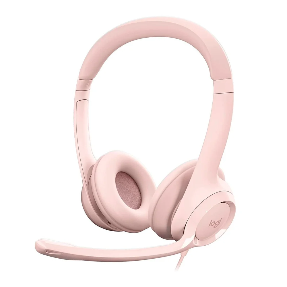 Imagem 5 de 5 do produto Headset Logitech H390, Com Fio, USB, Rosa - 981-001280
