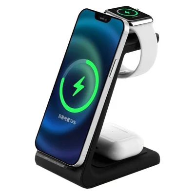 Base De Carregamento Indução Hrebos, 3 Em 1, Para Iphone, Watch e Airpod