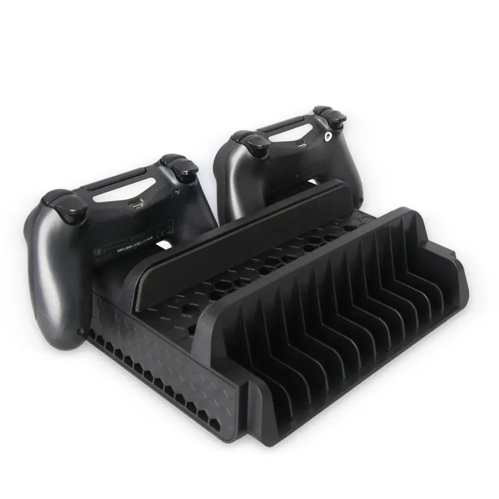 Imagem 2 de 4 do produto Base Para PS4 Com Cooler Dobe, Carrega 2 Controles Slim Pro