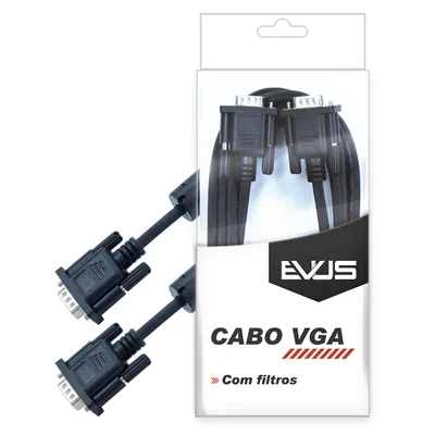 Cabo Vga Evus C-005 Hd15, 5M, Macho X Hd15 Macho, Com Filtro 5.0m