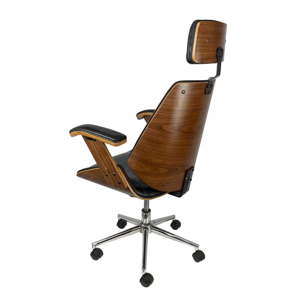 Imagem 2 de 5 do produto Cadeira Madeira Or Design, Acolchoada, Revestida P.u. Rodízio