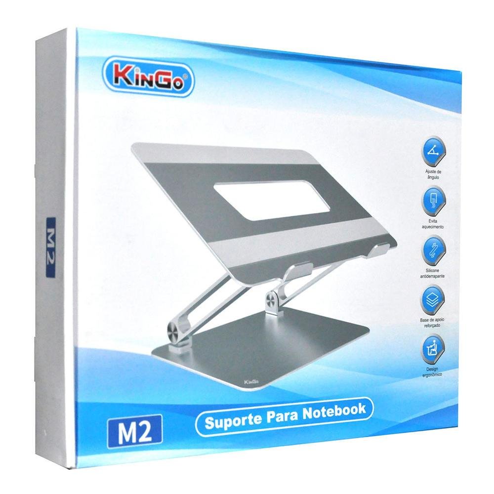 Imagem 3 de 5 do produto Suporte De Alumínio Laptop Stand Prata Notebook Netbook Ultrabook Kingo M2 Km2