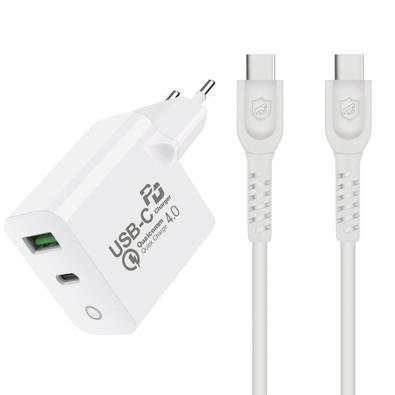 Carregador de Tomada com Cabo USB-C Gshield para Motorola, 2 Portas